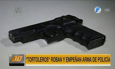 Tortoleros hurtan arma de policía y lo empeñan por G. 70.000