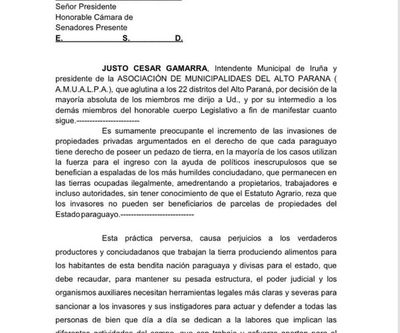 AMUALPA respalda criminalizar a invasores