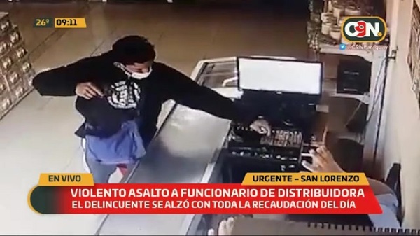 Violento asalto a funcionario de distribuidora en San Lorenzo - C9N