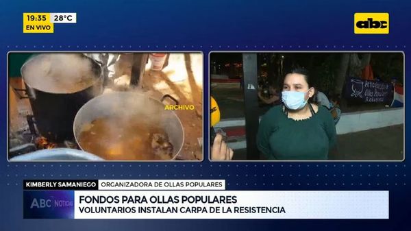 Fondos para ollas populares: voluntarios instalan carpa de la resistencia - ABC Noticias - ABC Color