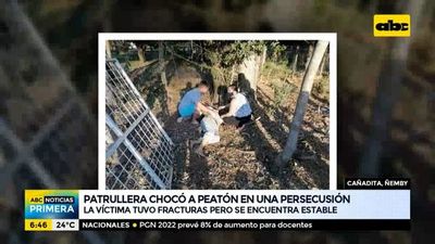 Patrullera chocó a peatón durante una persecución - ABC Noticias - ABC Color