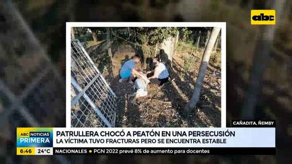 Patrullera chocó a peatón durante una persecución - ABC Noticias - ABC Color