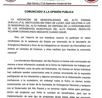 Municipalidades de Alto Paraná respaldan intención de convertir en crimen la invasión de tierras ajenas – Diario TNPRESS