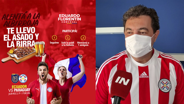 HOY JUEGA LA ALBIRROJA, Y EDUARDO FLORENTIN TE LLEVA EL ASADO Y LAS BEBIDAS.