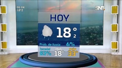 Pronóstico: Agradable a caluroso con probabilidades de lluvia - SNT