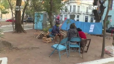 Carpa de la resistencia por ollas populares - SNT
