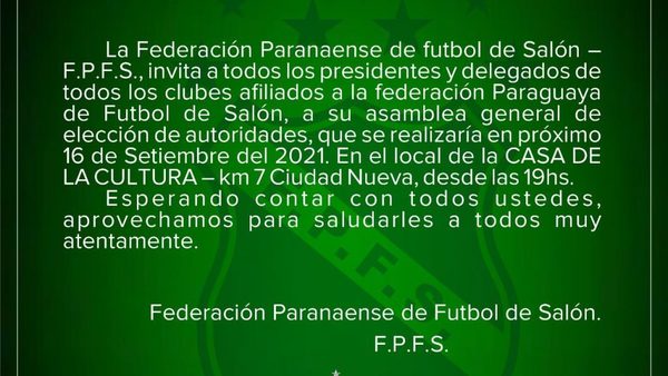 PREPARAN ELECCIÓN DE AUTORIDADES EN PARANAENSE