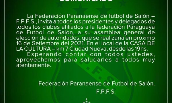Paranaense renovará comisión directiva