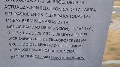 Pasajeros sorprendidos por repentina suba del pasaje