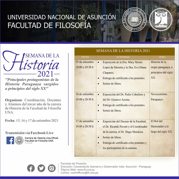 Invitan a participar de la Semana de la Historia 2021 mediante plataformas virtuales | .::Agencia IP::.