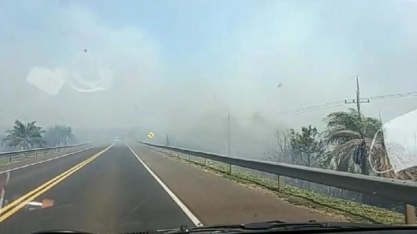 Bomberos combaten extenso incendio forestal en Santa Rosa del Aguaray - Megacadena — Últimas Noticias de Paraguay