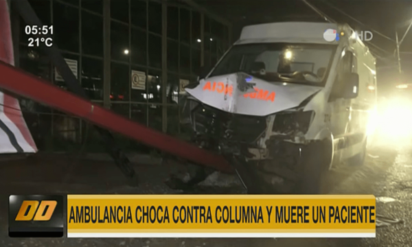 Ambulancia choca contra columna y muere paciente que era trasladado | Telefuturo