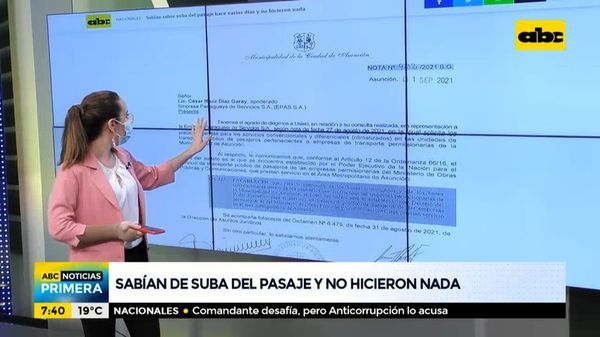 Comuna sabía de la suba del pasaje y no hizo nada - ABC Noticias - ABC Color