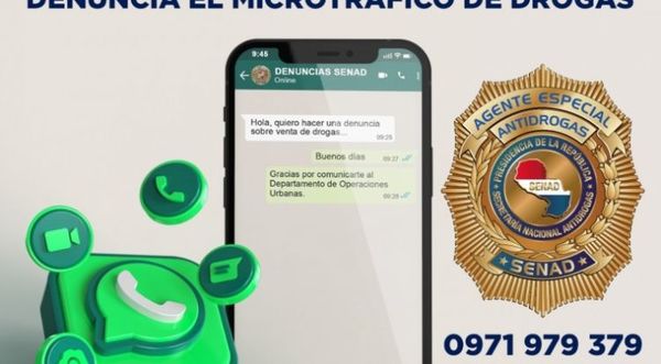 SENAD habilita línea de WhatsApp para denunciar a traficantes y es blanco de críticas