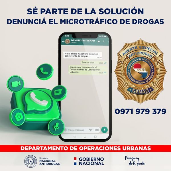 Senad habilita línea de WhatsApp para denunciar a narcos y ciudadanía no ocultó su crítica - Nacionales - ABC Color