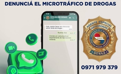 Diario HOY | Línea de WhatsApp para denunciar a narcos: Senad recibió 800 mensajes en un día