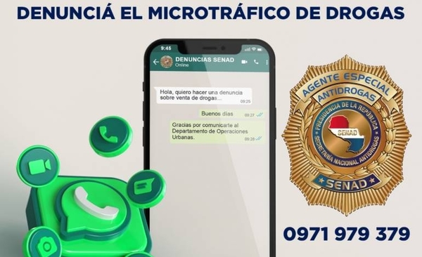 Diario HOY | Línea de WhatsApp para denunciar a narcos: Senad recibió 800 mensajes en un día