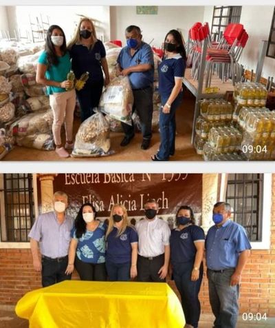 Liberales hacen campaña política con almuerzo escolar en escuela publica