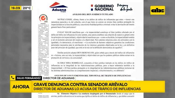 Grave denuncia contra senador Arévalo  - ABC Noticias Central - ABC Color