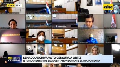 Senado archiva voto censura a Ortiz  - ABC Noticias Central - ABC Color
