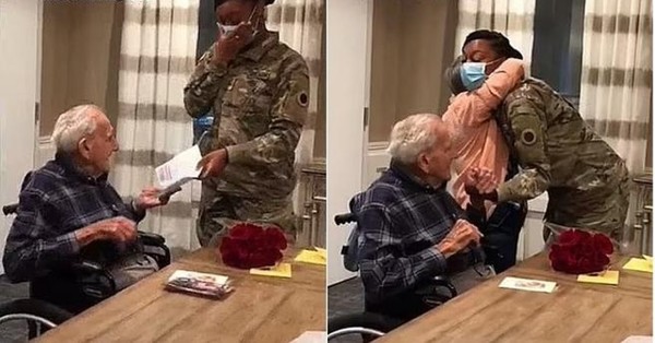 Veterano de la II Guerra Mundial guardó durante 12 años la carta de una niña y ahora se reunió con ella - SNT