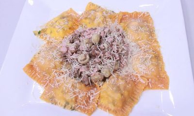 PASTA FRESCA DE TOMATE RELLENA DE RICOTTA Y ALBAHACA | Telefuturo