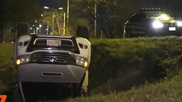 Vehículo queda ruedas arriba tras supuestamente huir de barrera | Noticias Paraguay