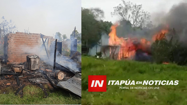 INCENDIO TOTAL DE PRECARIA VIVIENDA EN SAN JUAN DEL PNÁ.