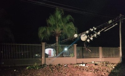 Tormenta deja sin electricidad a varias zonas de Alto Paraná