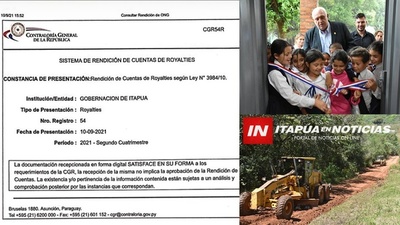 ADELANTADA RENDICIÓN DE GASTOS DE FONACIDE-ROYALTÍES POR PARTE DE LA GOBERNACIÓN.