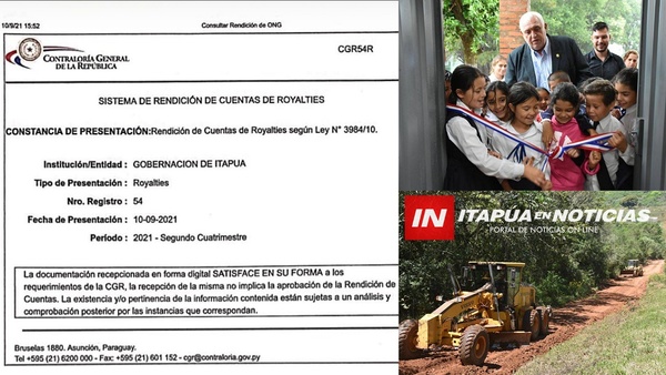 ADELANTADA RENDICIÓN DE GASTOS DE FONACIDE-ROYALTÍES POR PARTE DE LA GOBERNACIÓN.