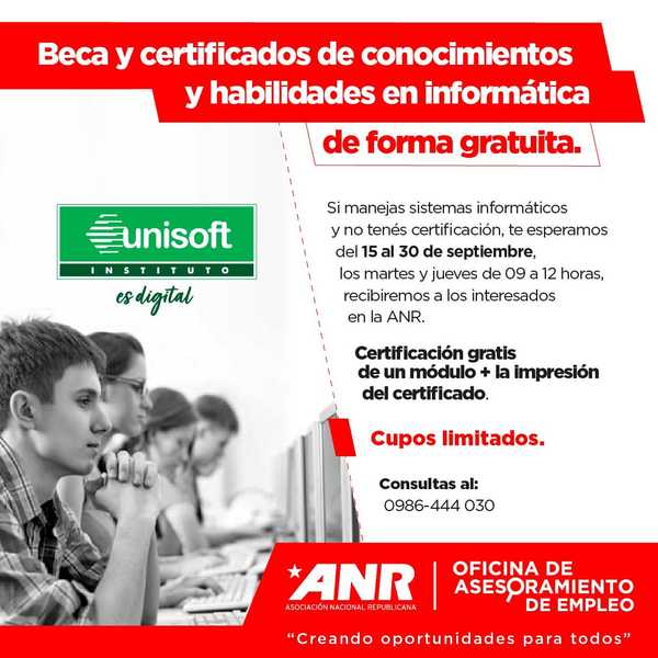 ANR ofrece becas y certificación en informática para personas sin empleos - ADN Digital