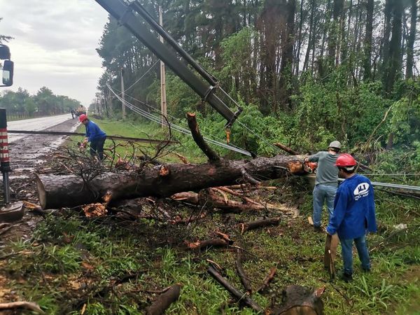 Fuertes vientos y granizadas dañaron varias redes de distribución de la ANDE entre ayer y hoy - Nacionales - ABC Color