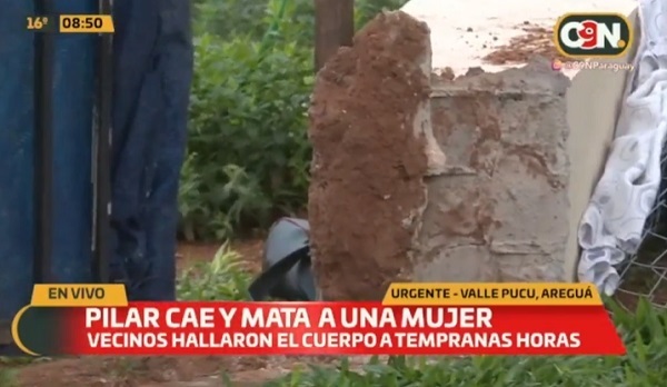 Mujer muere aplastada por pilar de hormigón en Areguá