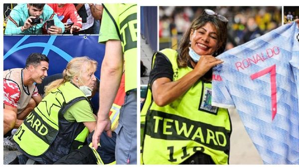 Cristiano regaló su camiseta a la mujer a la que dio un balonazo