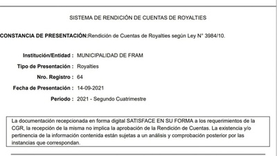 MUNICIPIO DE FRAM CUMPLE CON RENDICIÓN DE CUENTAS.