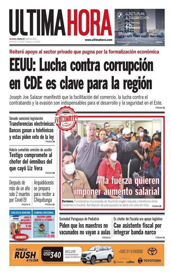 Portadas de este viernes 17 de septiembre de 2021