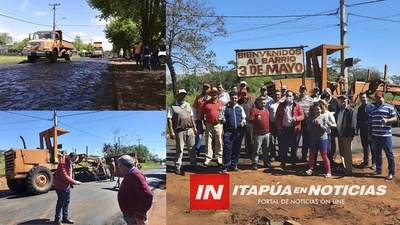 MÁQUINAS SIGUEN RUTA DE MEJORA VIAL EN BARRIOS DE ENCARNACIÓN.