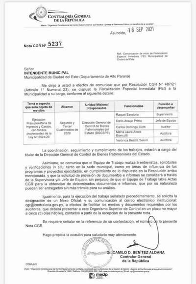 Contraloría dispone fiscalización en la Comuna de CDE a días de elecciones - La Clave