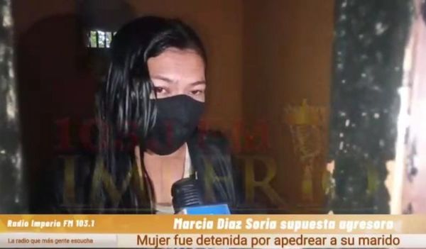 Mujer que presuntamente cascoteó a su esposo se entregó a la policía