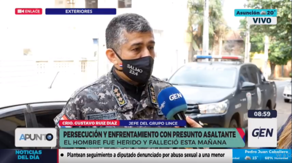 Diario HOY | Presunto asaltante recibió un disparo tras enfrentamiento a tiros con agentes del Grupo Lince.