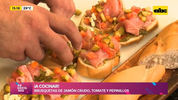 ¡A cocinar!, Brusquetas de jamón crudo, tomate y pepinillos - Ensiestados - ABC Color