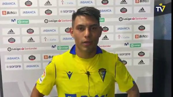 Santiago Arzamendia, feliz por debutar en el Cádiz