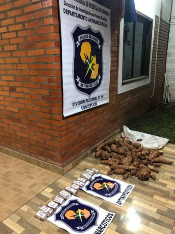 Incautan bolsa de mandioca con marihuana