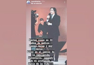 Crónica / ¿SE VA DESPIDIENDO? Clari: “Estoy cansado de mi profesión, pero feliz de la vida”