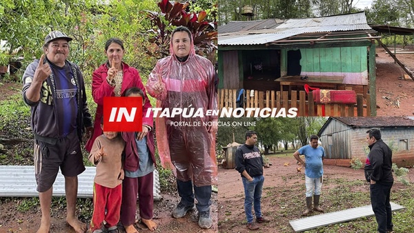 ASISTEN A FAMILIAS AFECTADAS POR EL TEMPORAL EN CARLOS A. LÓPEZ.