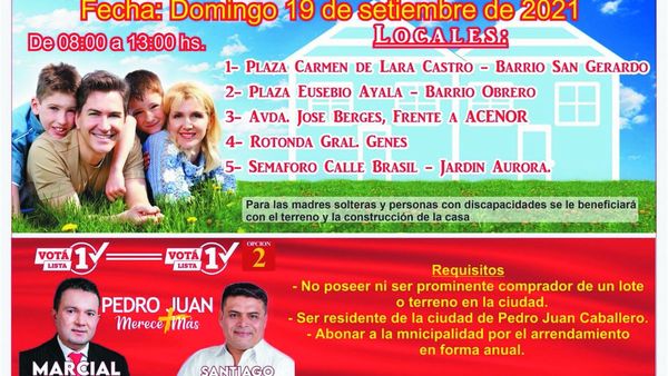Ofrece terreno para arrear a los votantes