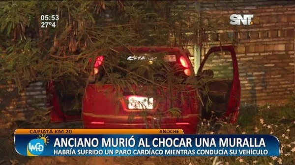 Anciano murió al chocar contra una muralla en Capiatá - SNT