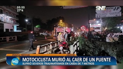 Motociclista murió al caer de un puente en Posta Ybycua - SNT