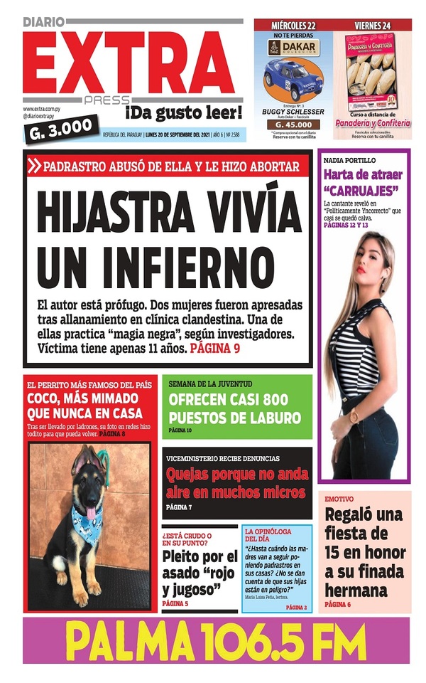 Portadas de este lunes 20 de septiembre de 2021